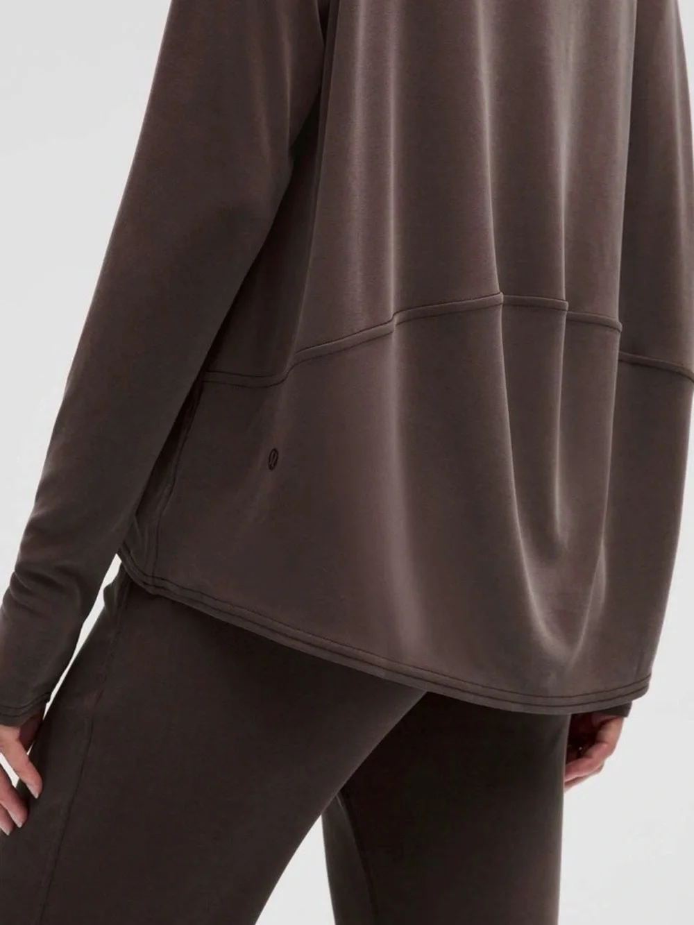 NWOT Lululemon Drapey Softstreme Off the Shoulder Long Sleeve in Espresso Size M